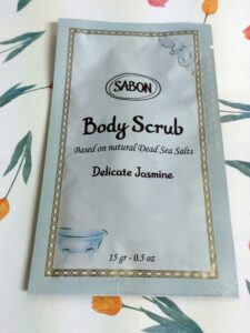 SABONのボディスクラブのサンプル