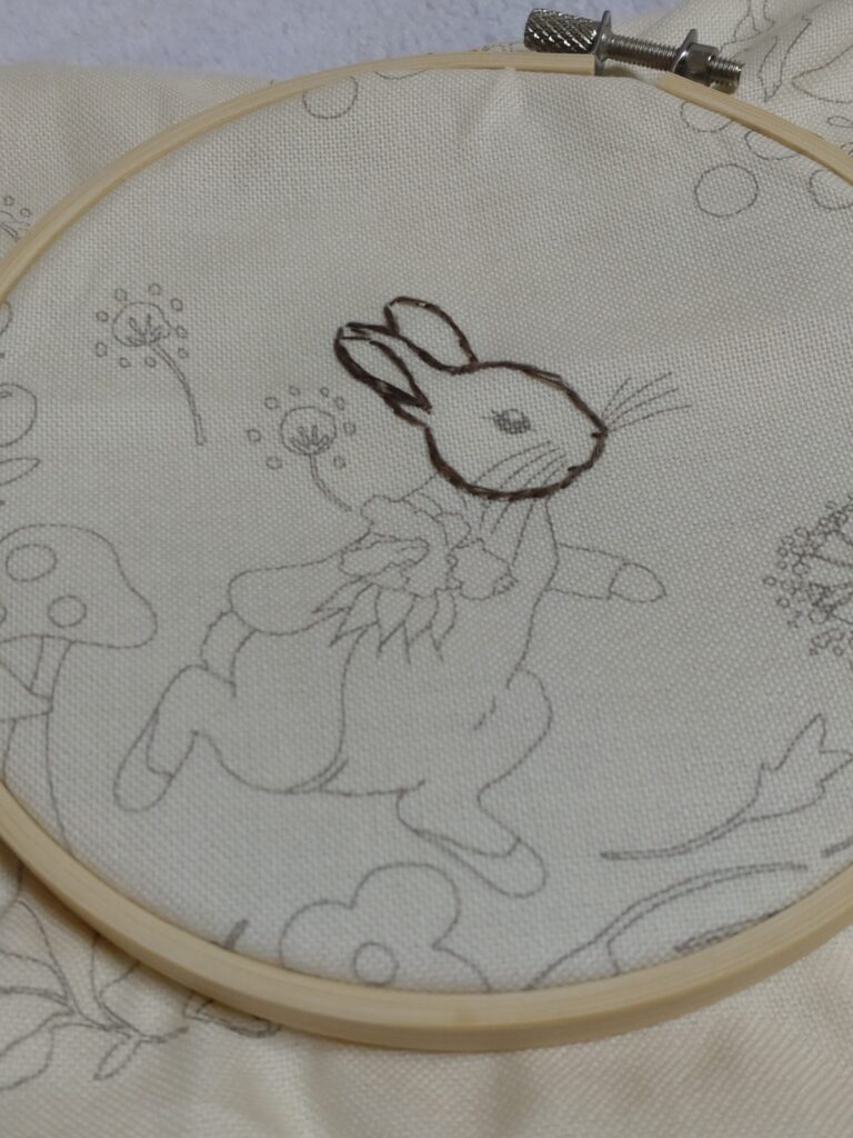 ピーターラビットの刺繍