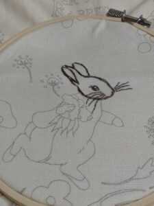 ピーターラビットの刺繍