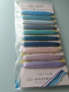 オリムパスGARDENPARTYの刺繍糸セット（アクア）